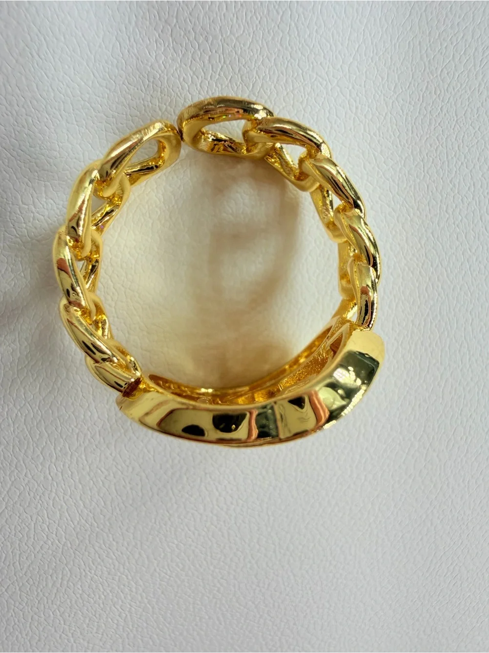 Stainless steel Gold Crystal Circle Statement Ring - Women Jewelry